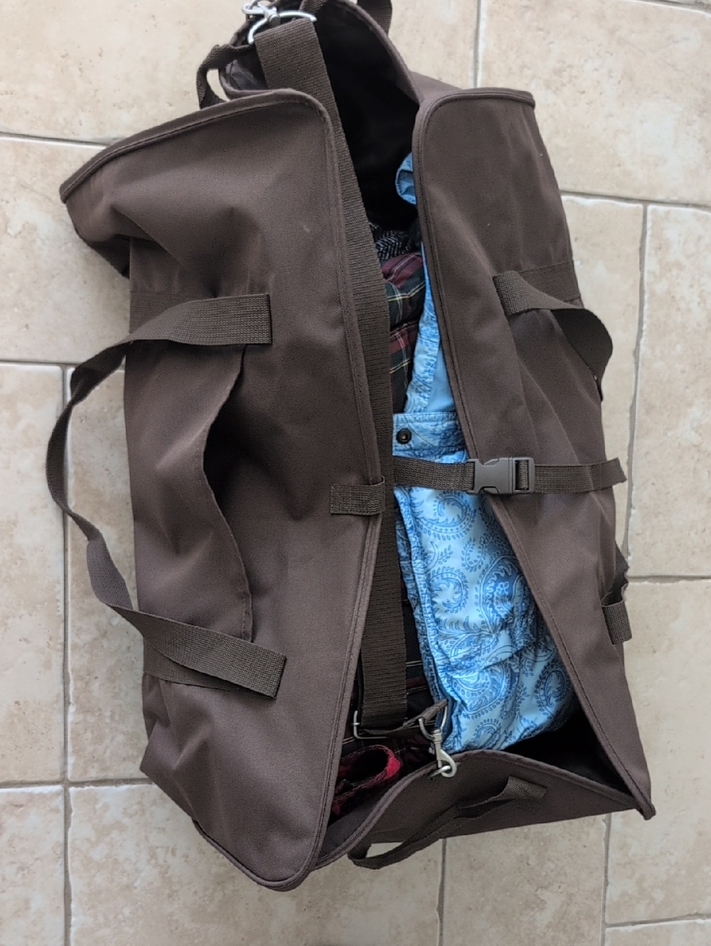 thirty-one Brown Canvas Duffel with Strap